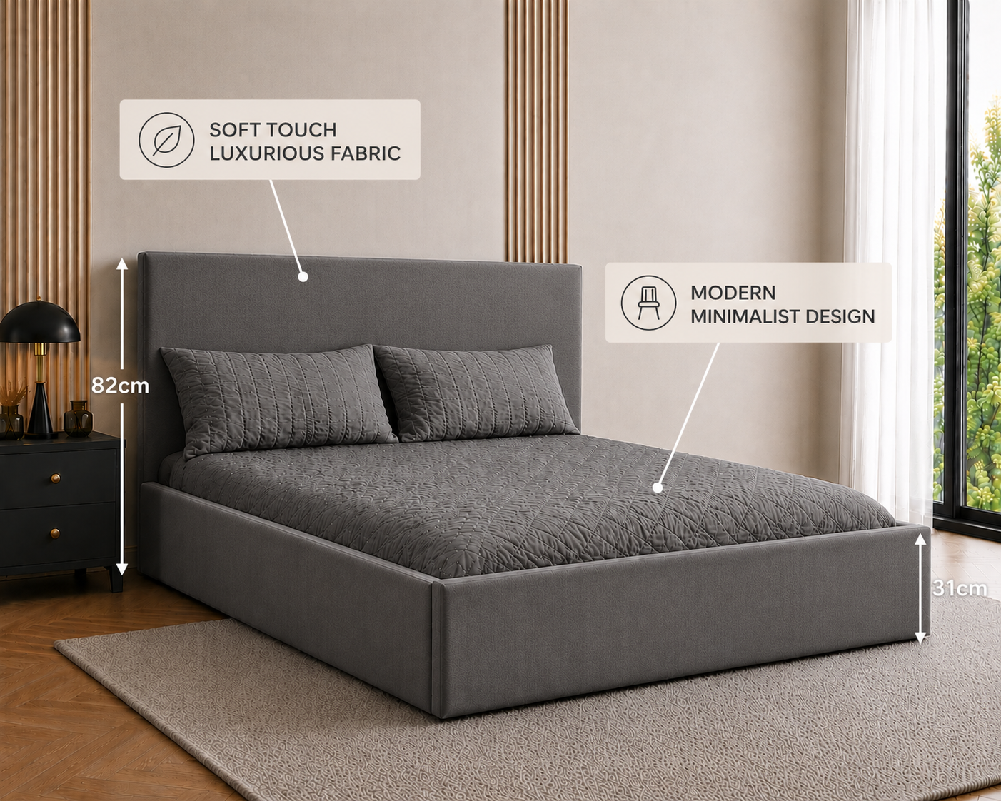Cosy Ottoman Storage Bed - Optional Mattress Options