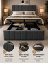 Kensington Ottoman Storage Bed Frame - Optional Mattress